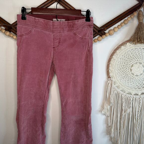 Free People We the Free Pull On Corduroy Garnet Royale Flare Pants - Picture 1 of 6